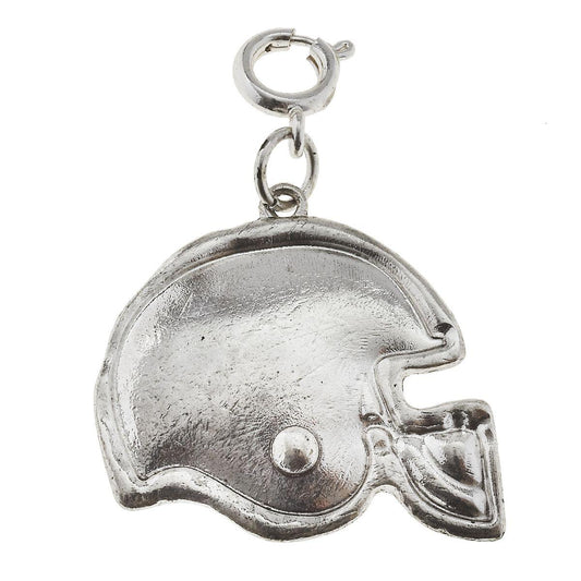 Antique Silver Football Helmet Charm