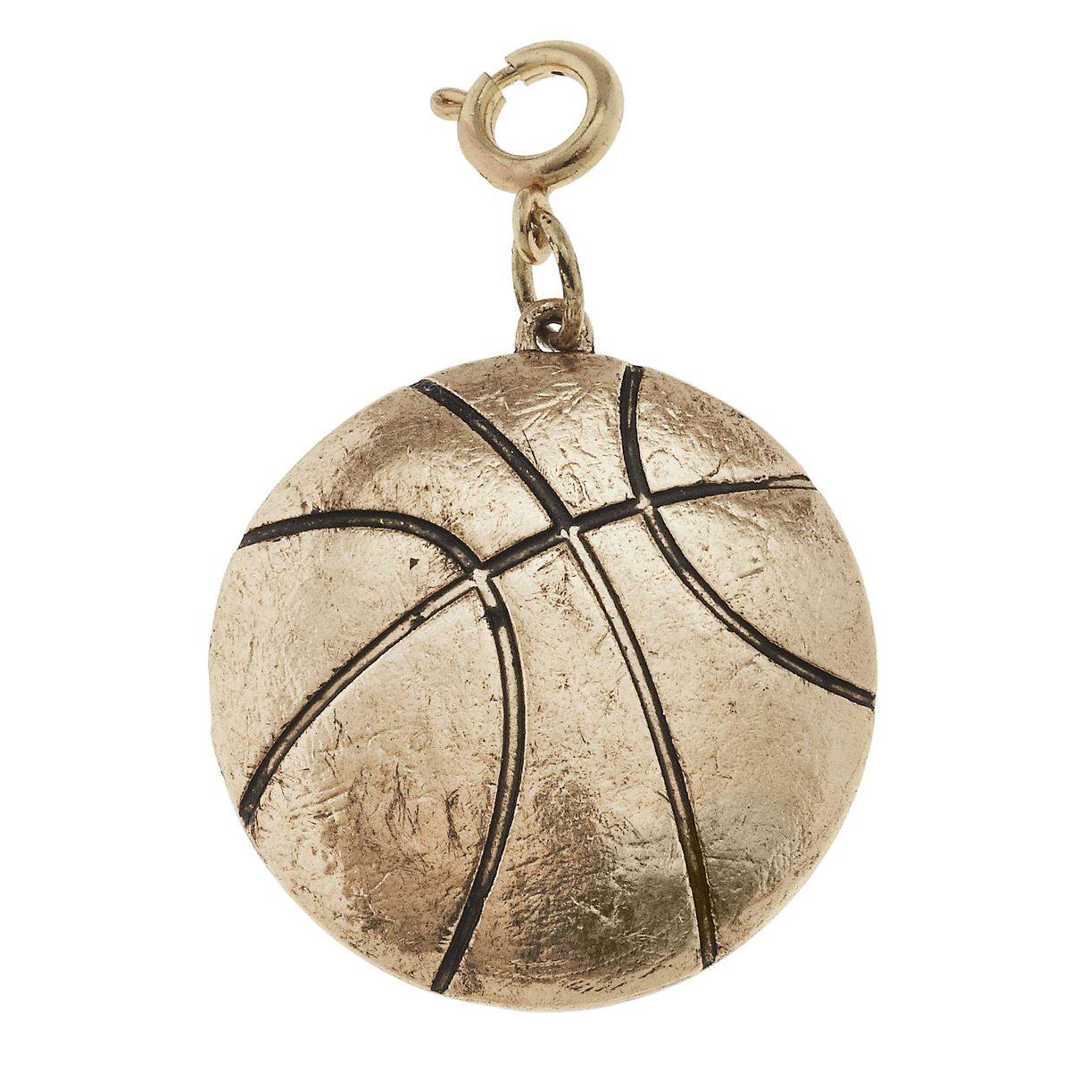 Antique Gold Basketball Charm