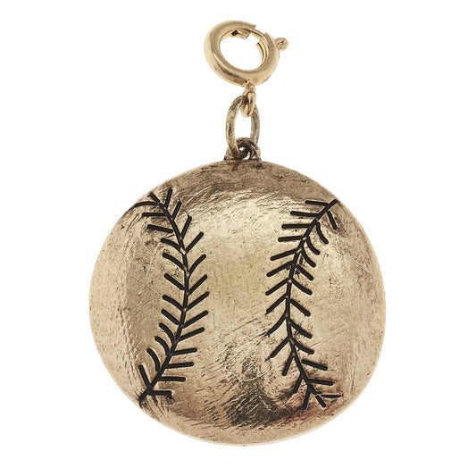 Antique Gold Softball Charm