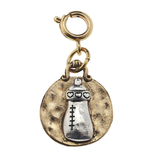 Antique Gold and Antique Silver Baby Bottle Charm