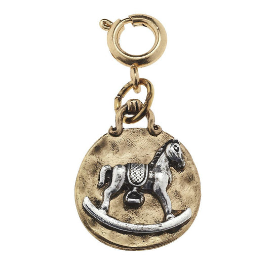 Antique Gold and Antique Silver Rocking Horse Charm