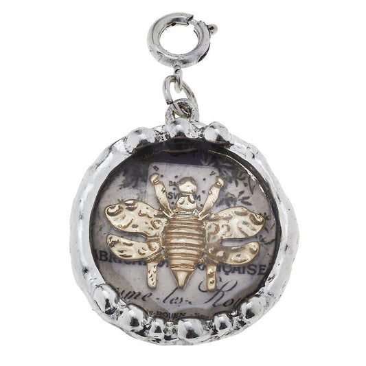 Antique Gold Epoxy Bee Charm