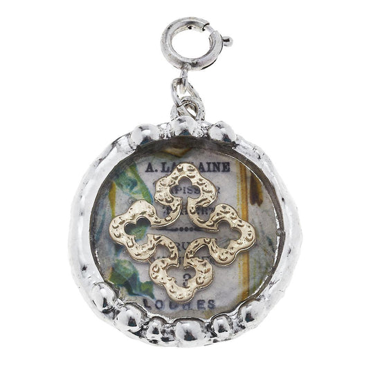 Antique Gold Epoxy Open Cross Charm