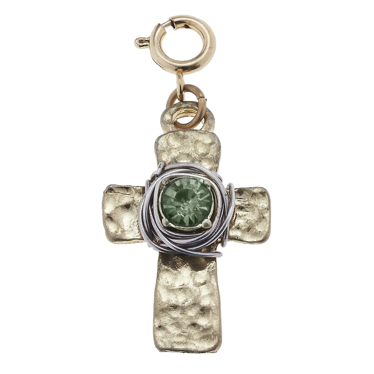 Wire Wrapped Black Diamond Cross Charm
