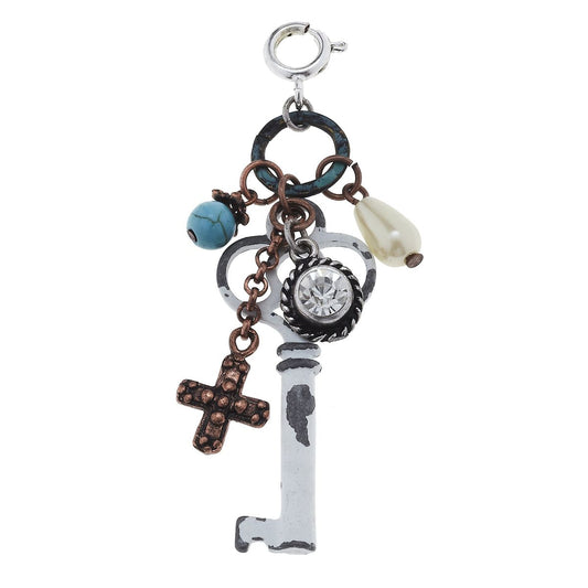 Wire Wrapped Key Cluster Charm