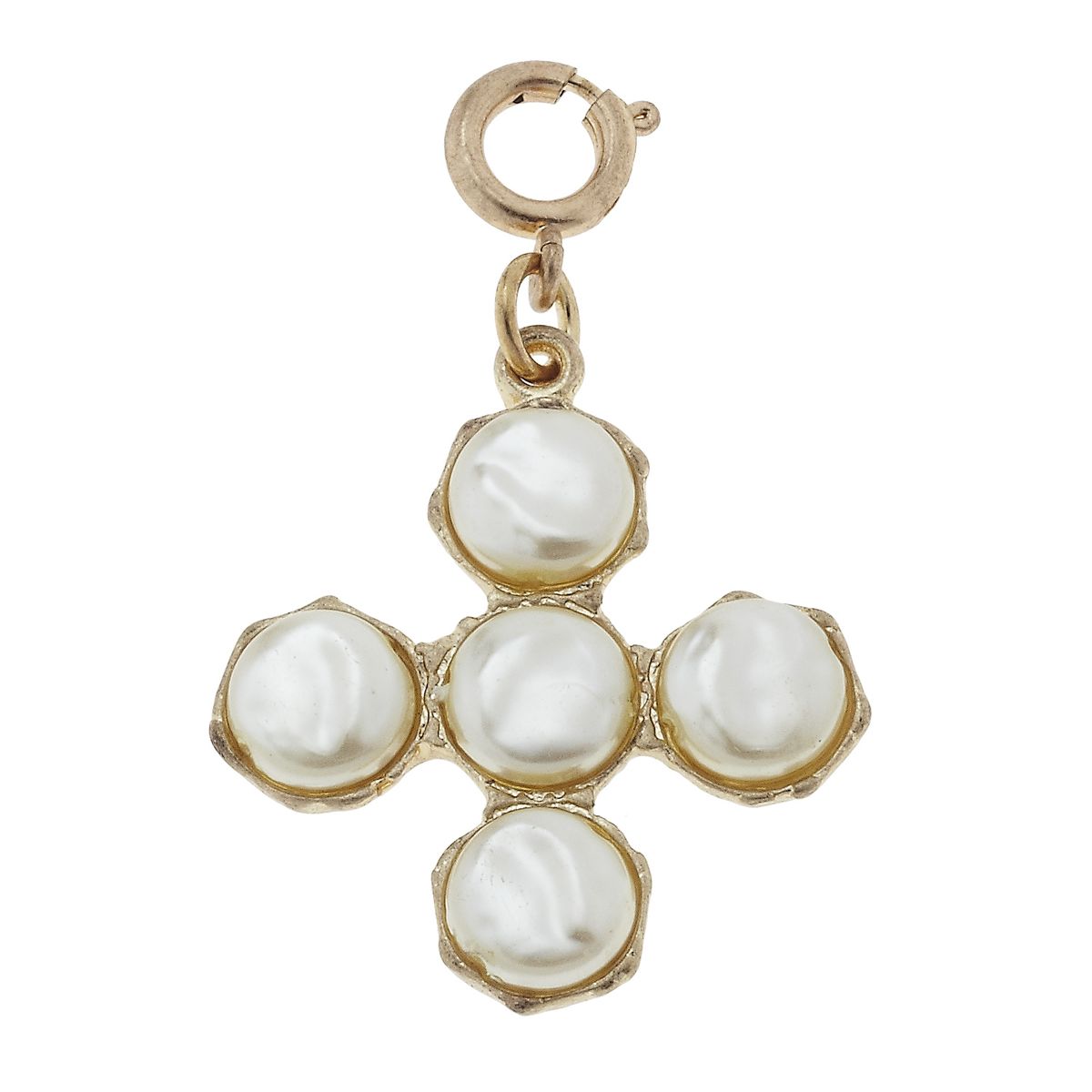 Antique Gold and Ivory Soldered Cross Charm