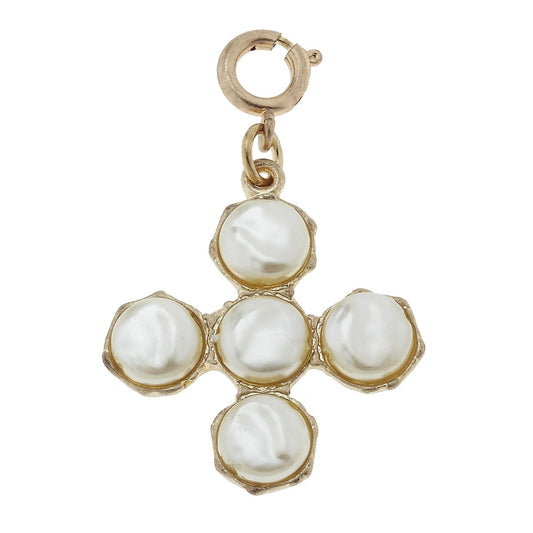 Antique Gold and Ivory Soldered Cross Charm