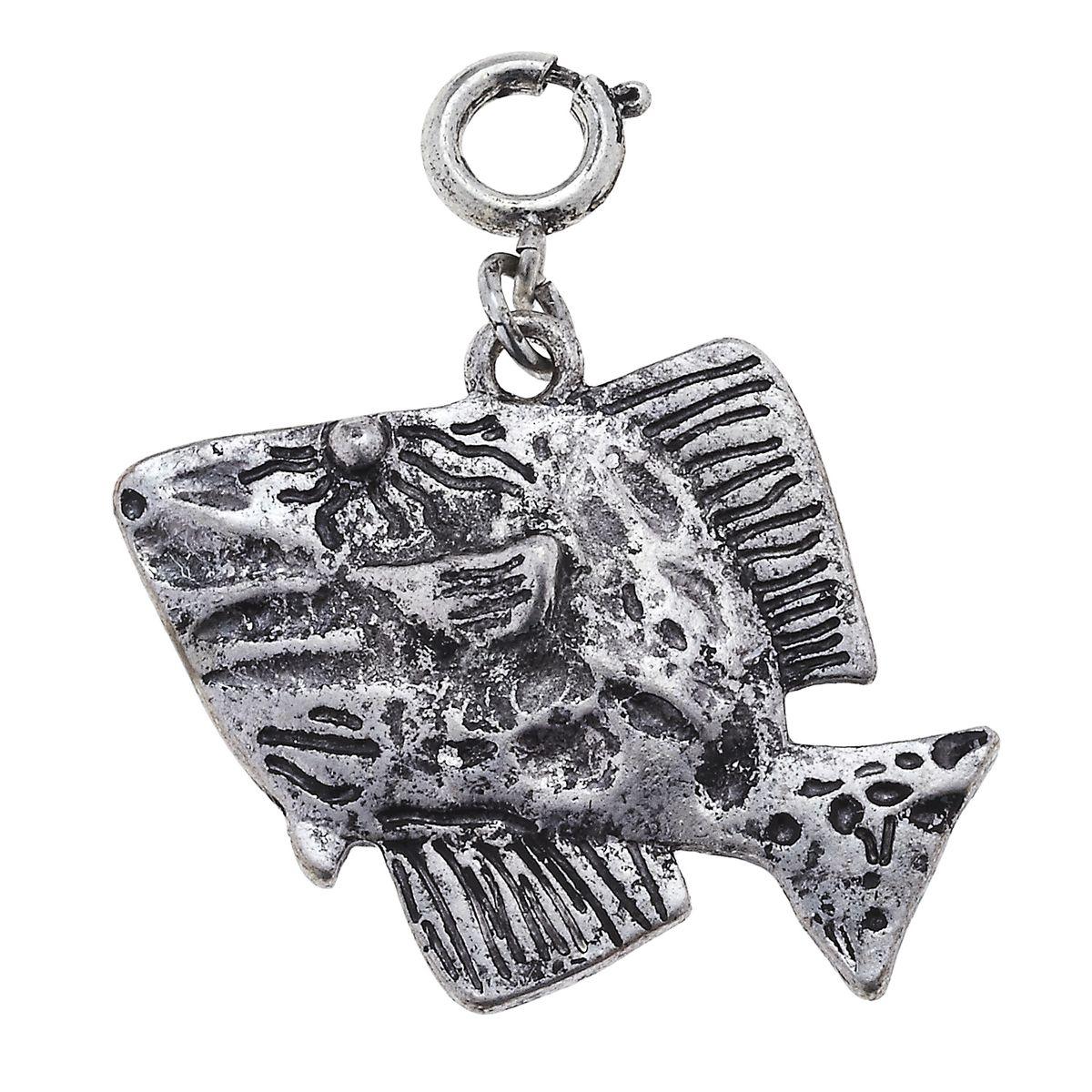 Antique Silver Fish Charm