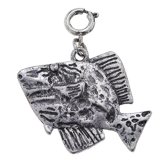 Antique Silver Fish Charm