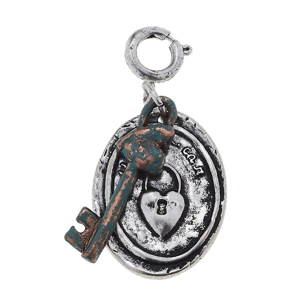 Patina Key Charm