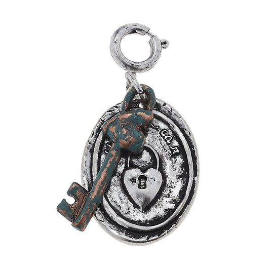 Patina Key Charm