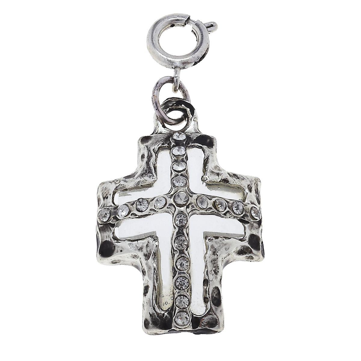 Antique Silver Soldered Cross Charm