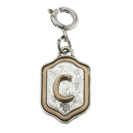 2-Tone Silver/Gold Monogram C Initial Charm