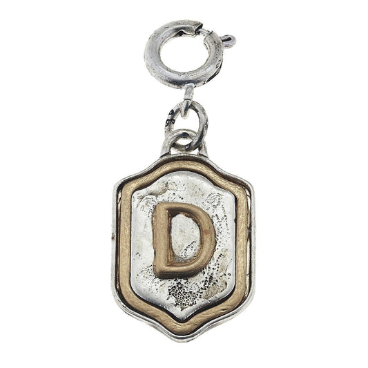 2-Tone Silver/Gold Monogram D Initial Charm