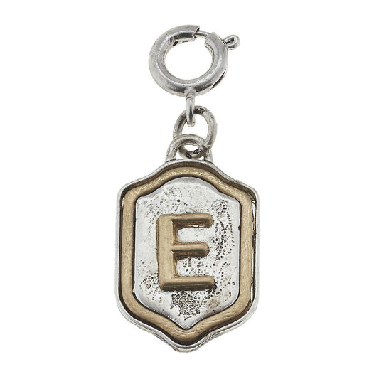2-Tone Silver/Gold Monogram E Initial Charm