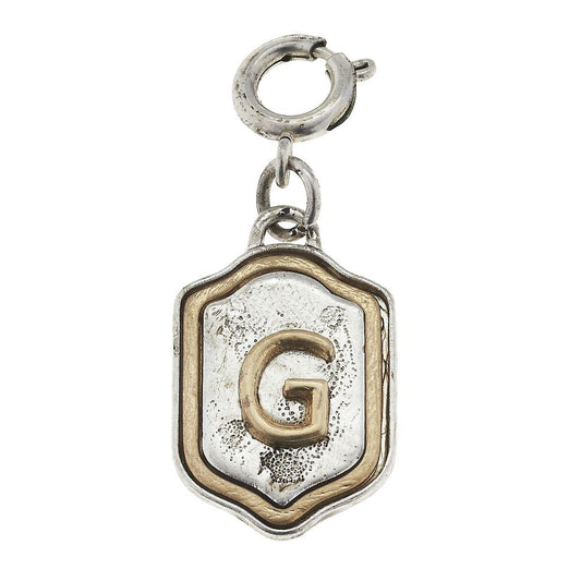 2-Tone Silver/Gold Monogram G Initial Charm