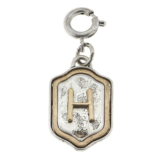 2-Tone Silver/Gold Monogram H Initial Charm