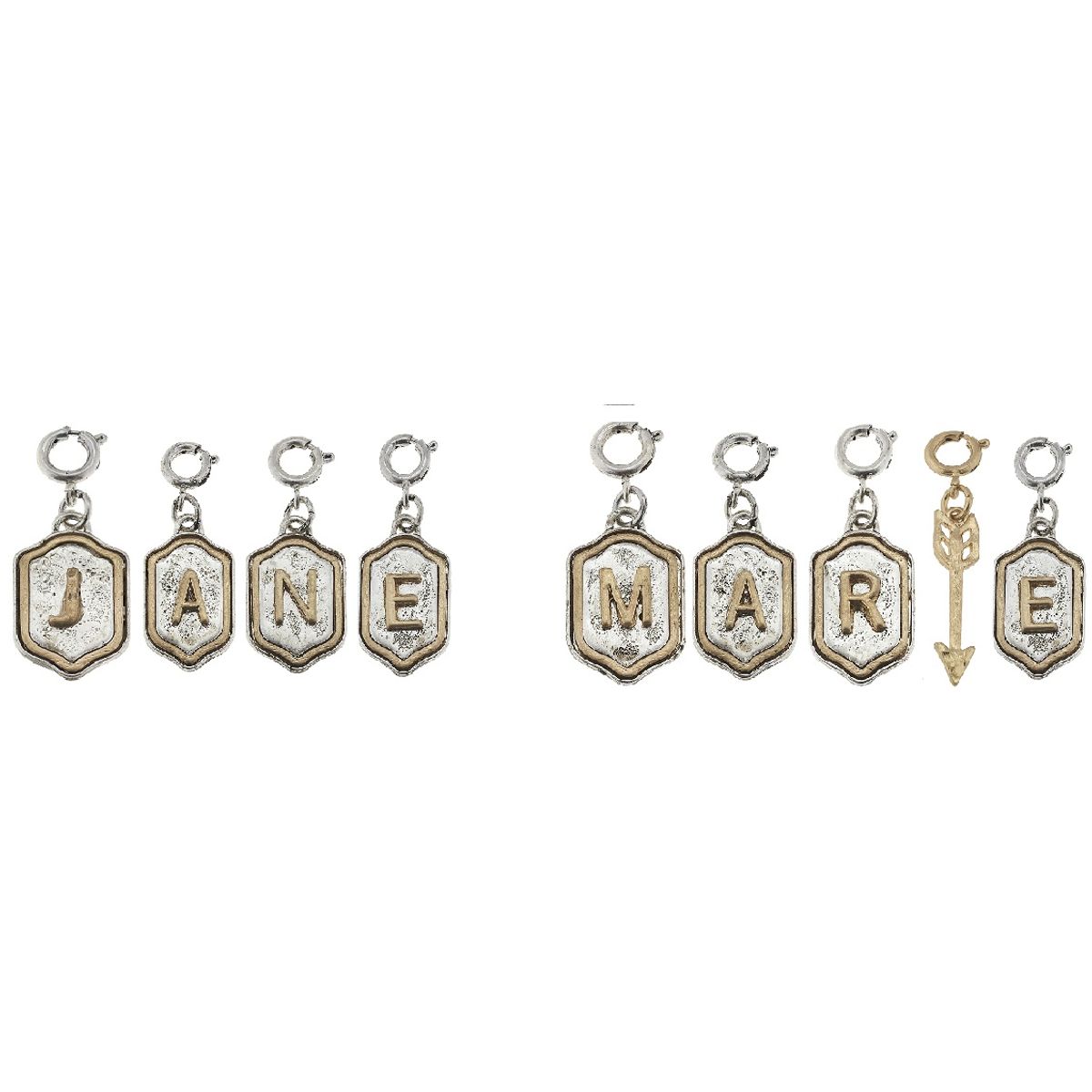 2-Tone Silver/Gold Monogram J Initial Charm