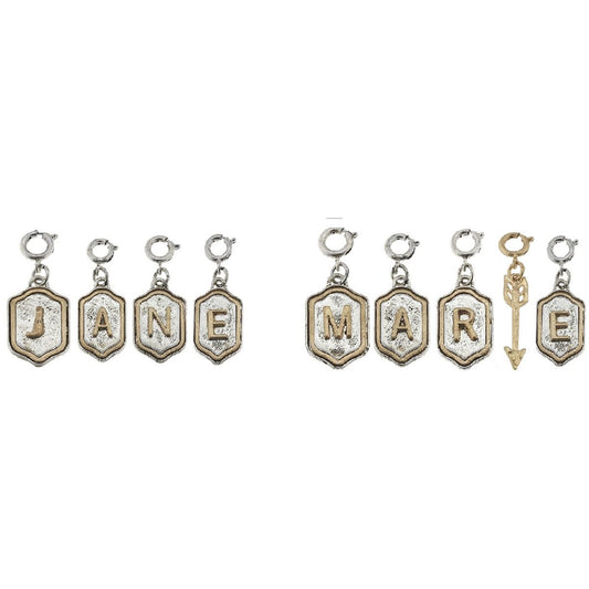 2-Tone Silver/Gold Monogram J Initial Charm