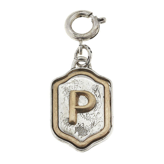 2-Tone Silver/Gold Monogram P Initial Charm