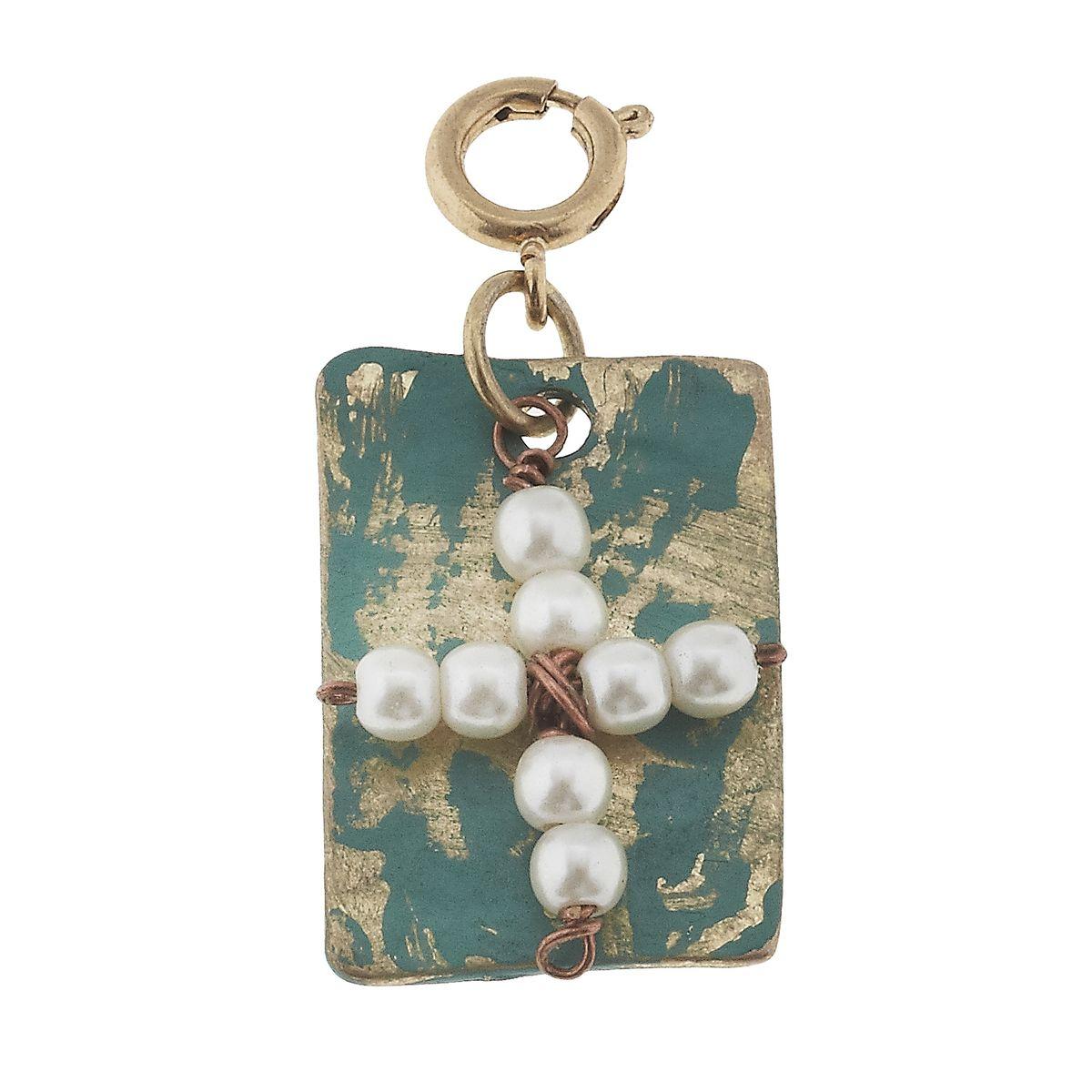 Pearl Cross Charm