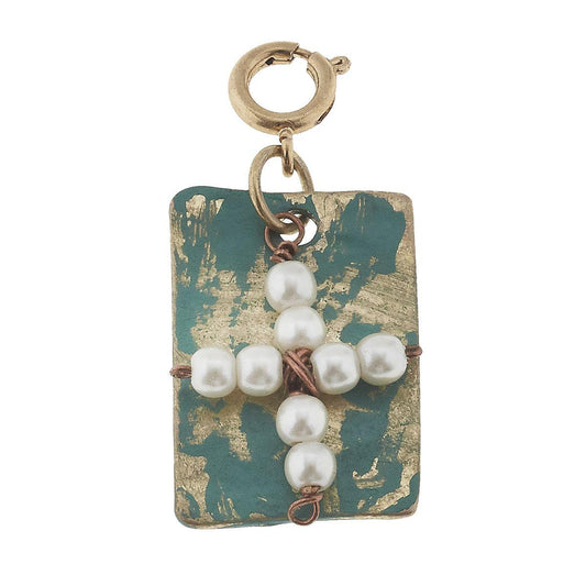 Pearl Cross Charm