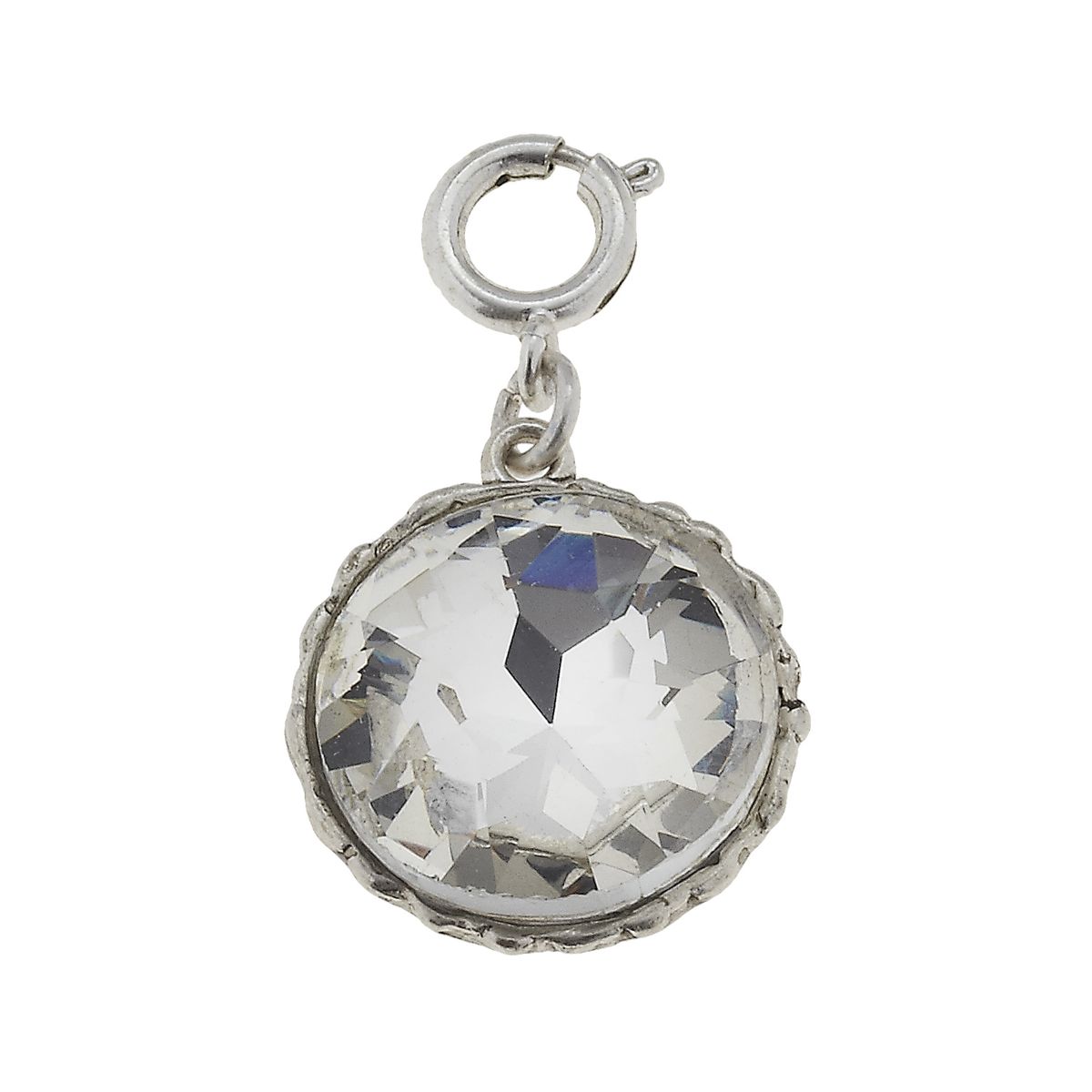 Round Sautered Silver Chandelier Charm