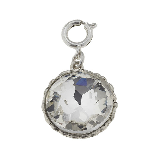 Round Sautered Silver Chandelier Charm