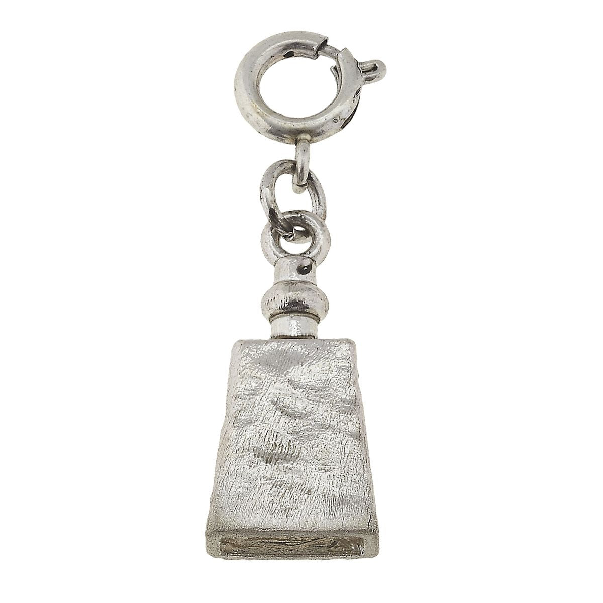 Silver 3D Cowbell Charm