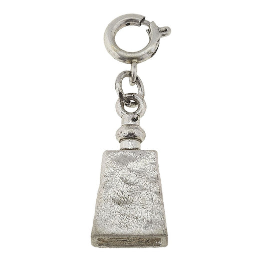 Silver 3D Cowbell Charm