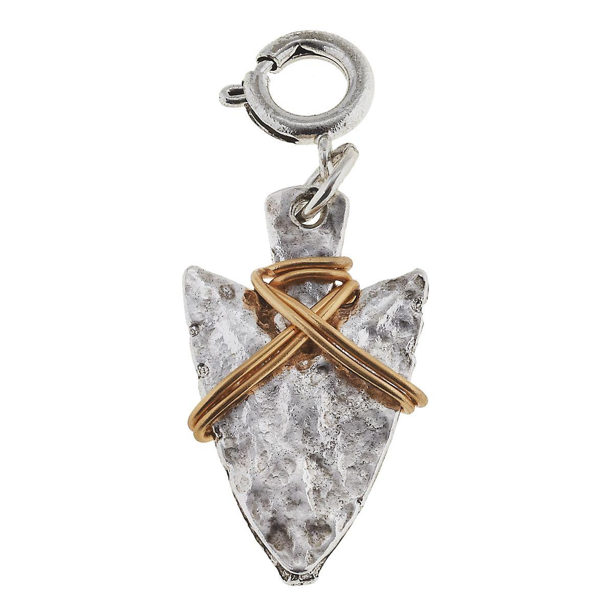2-Tone Wire Wrapped Arrow Charm