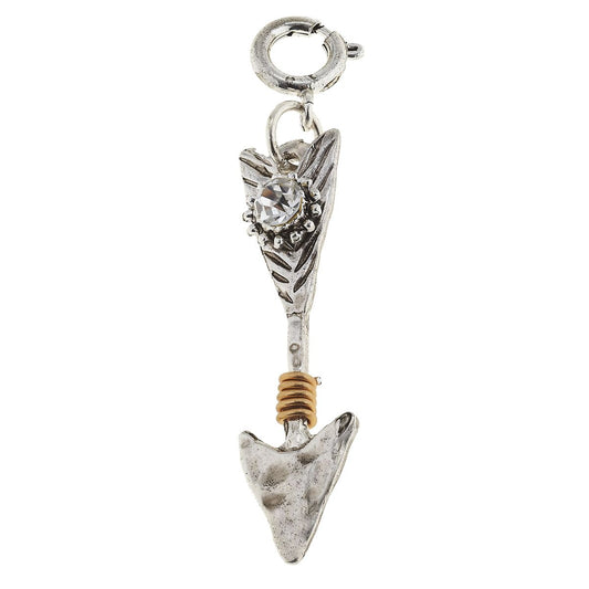 2-Tone Rhinestone Wire Wrapped Arrow Charm