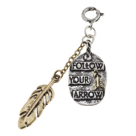 Antique Silver/Gold "Follow Your Arrow"ÃƒÆ’Ã¢â‚¬Å¡ÃƒÂ¯Ã‚Â¿Ã‚Â½ & Feather Charm