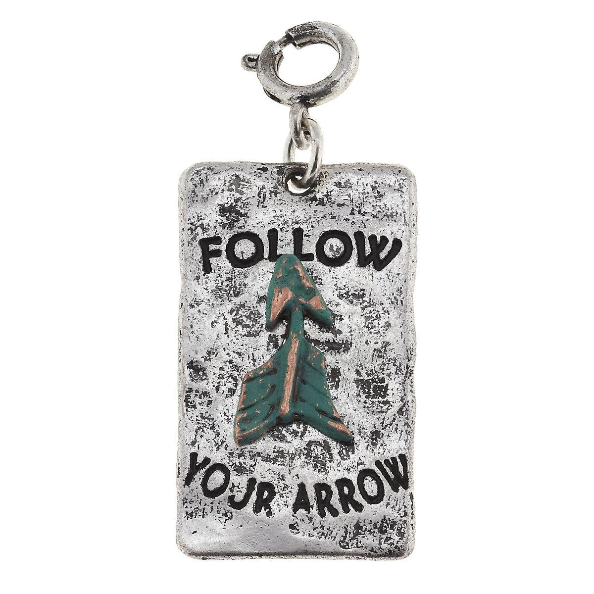 Antique Silver "Follow Your Arrow"ÃƒÆ’Ã¢â‚¬Å¡ÃƒÂ¯Ã‚Â¿Ã‚Â½ Phrase Plate with Patina Arrow Charm