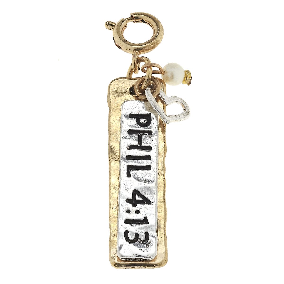 2-Tone Phil 4:13 Scripture Phrase Charm