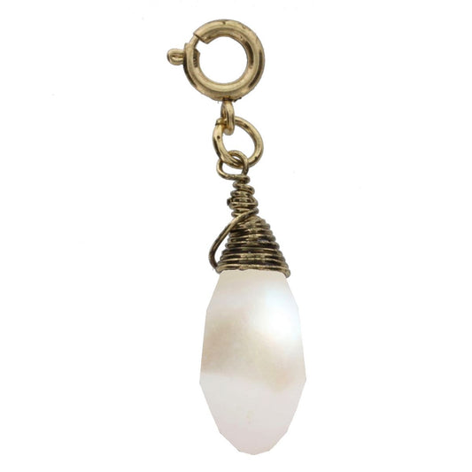 Antique Gold And Pearl Birthstone Wire Wrapped Charm