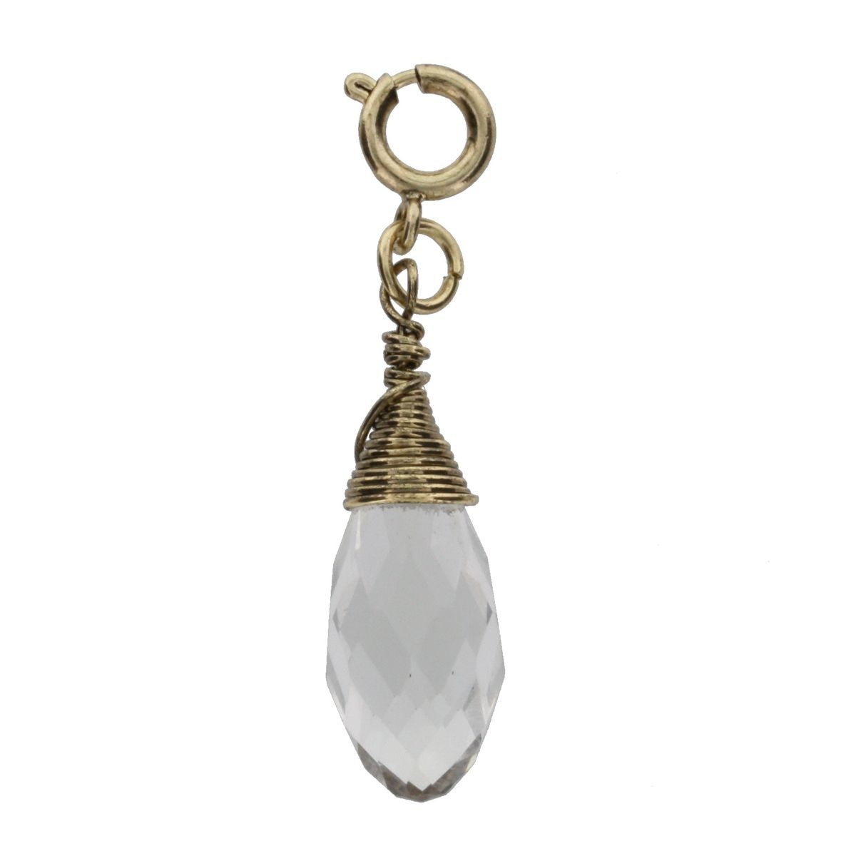 Antique Gold And Crystal Birthstone Wire Wrapped Charm
