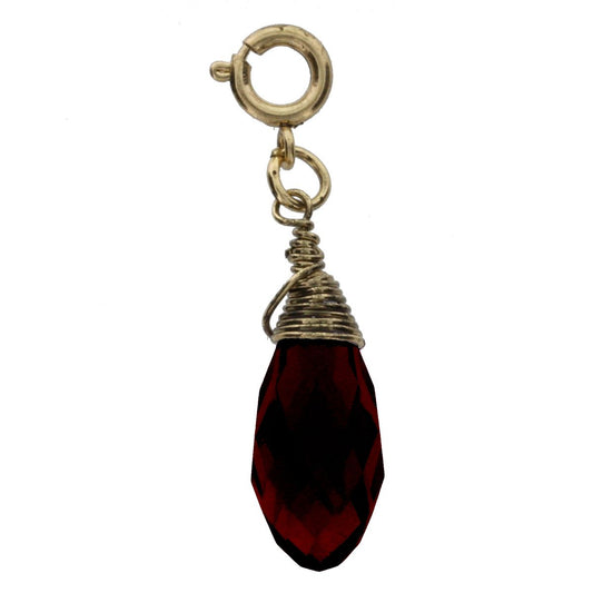 Antique Gold And Garnet Birthstone Wire Wrapped Charm