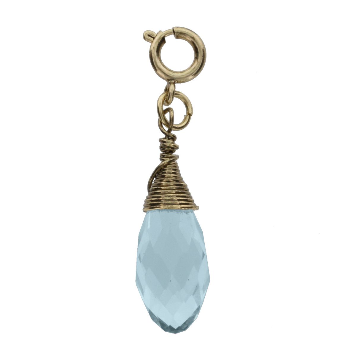 Antique Gold And Light Amethyst Birthstone Wire Wrapped Charm