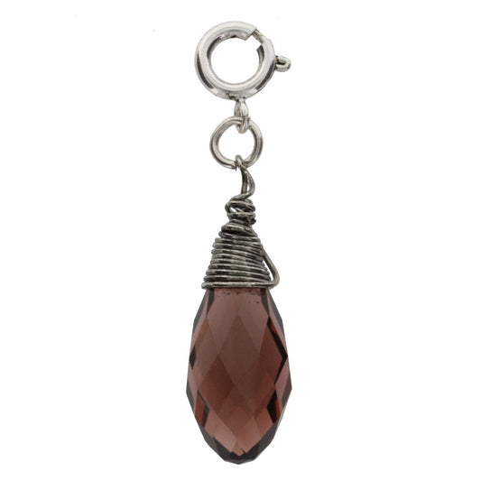 Silver and Amethyst Birthstone Wire Wrapped Charm