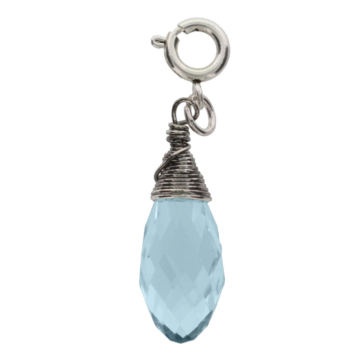 Silver and Light Amethyst Birthstone Wire Wrapped Charm