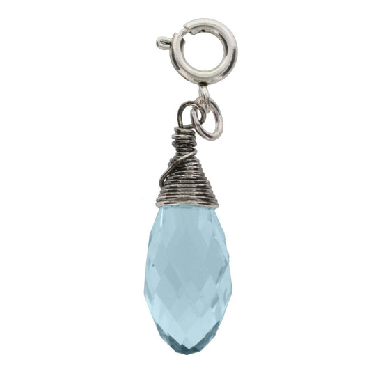 Silver and Light Amethyst Birthstone Wire Wrapped Charm