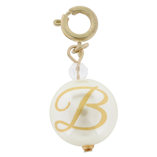 Faceted Pearl B Initial Charm