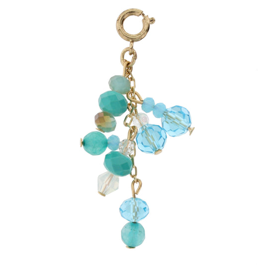 Antique Gold and Aqua Dangle Charm
