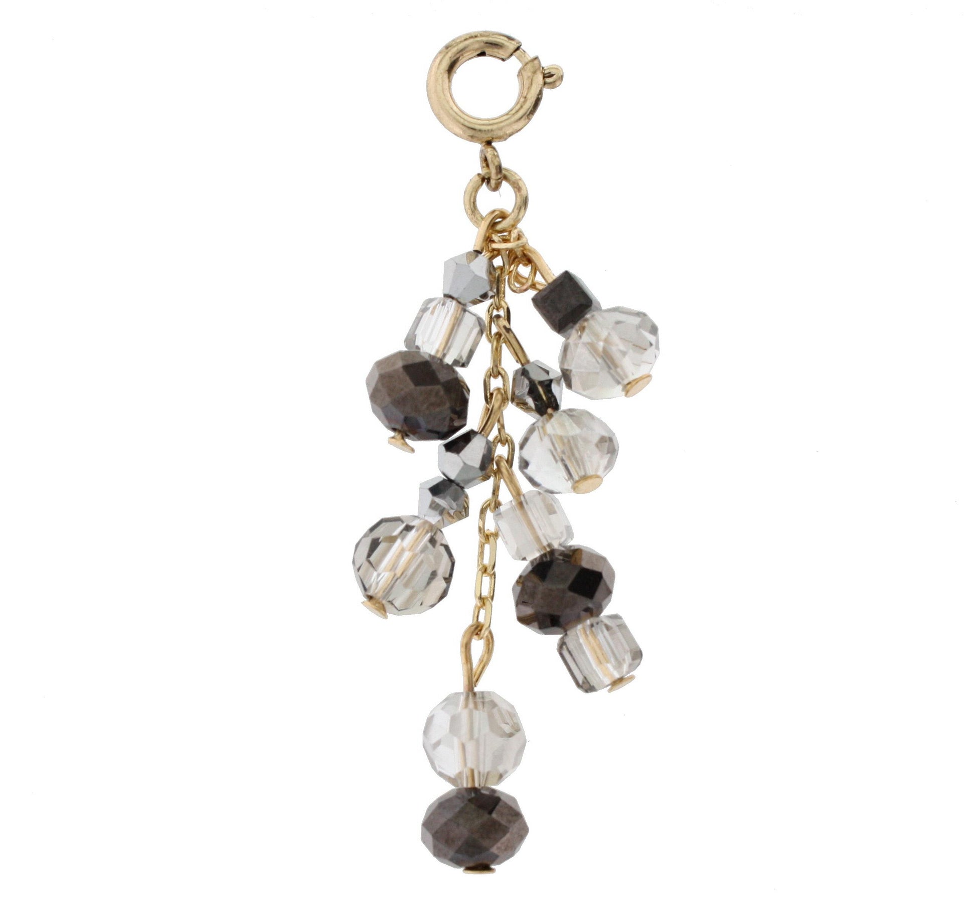 AntiqueGold and Black Diamond Dangle Charm