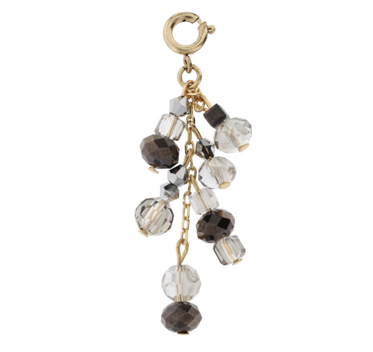 AntiqueGold and Black Diamond Dangle Charm