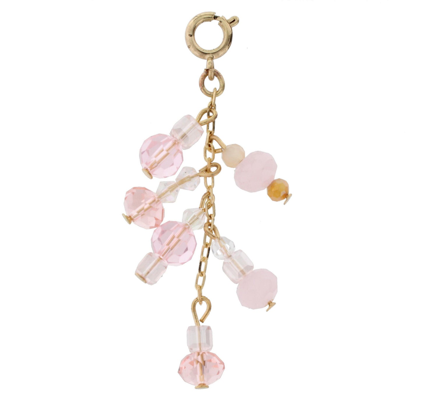 Antique Gold and Pink Dangle Charm