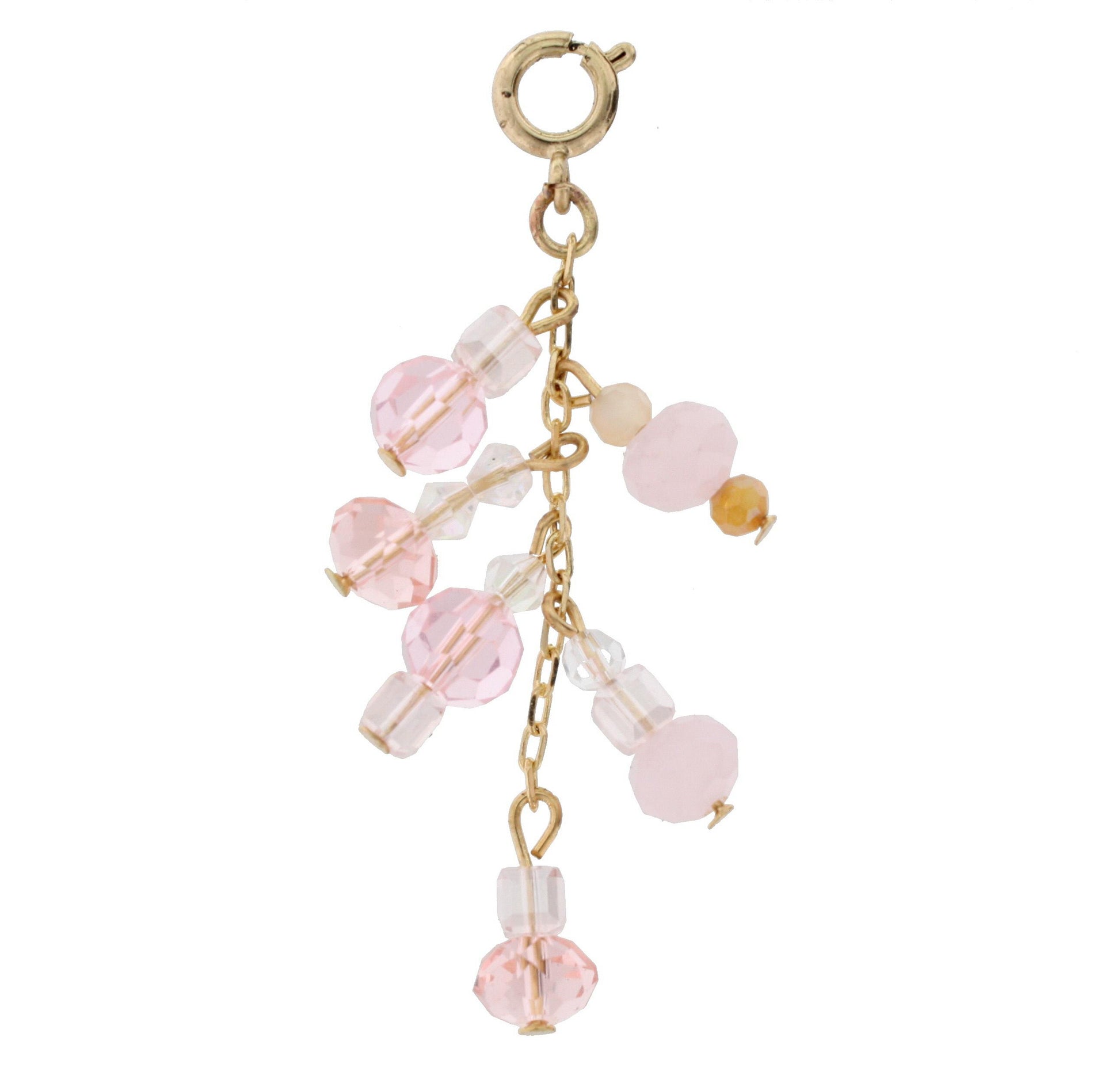 Antique Gold and Pink Dangle Charm