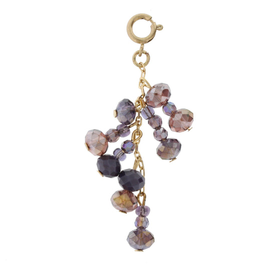 Antique Gold and Purple Dangle Charm