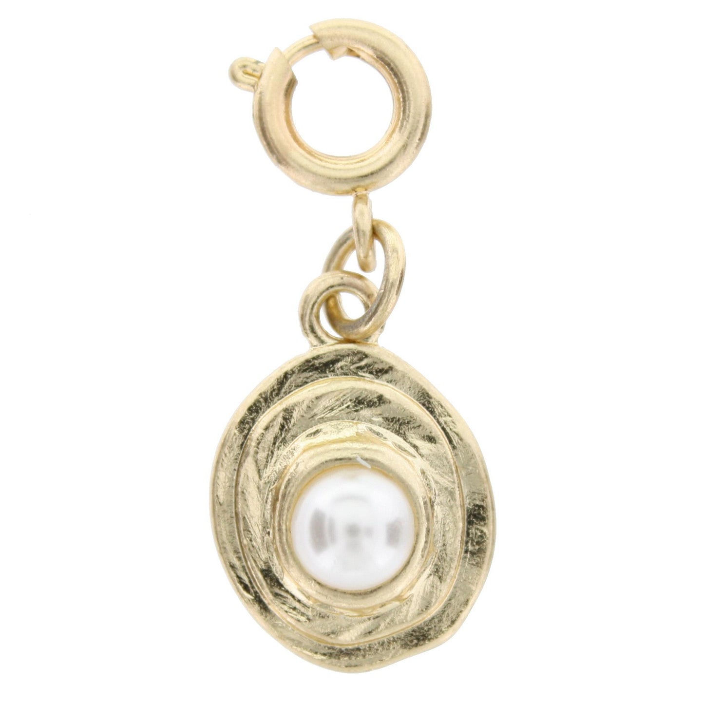 Pearl on Gold Backdrop Charm